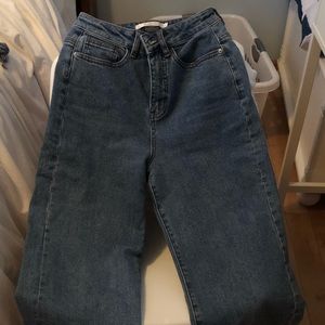 Blue straight leg jeans